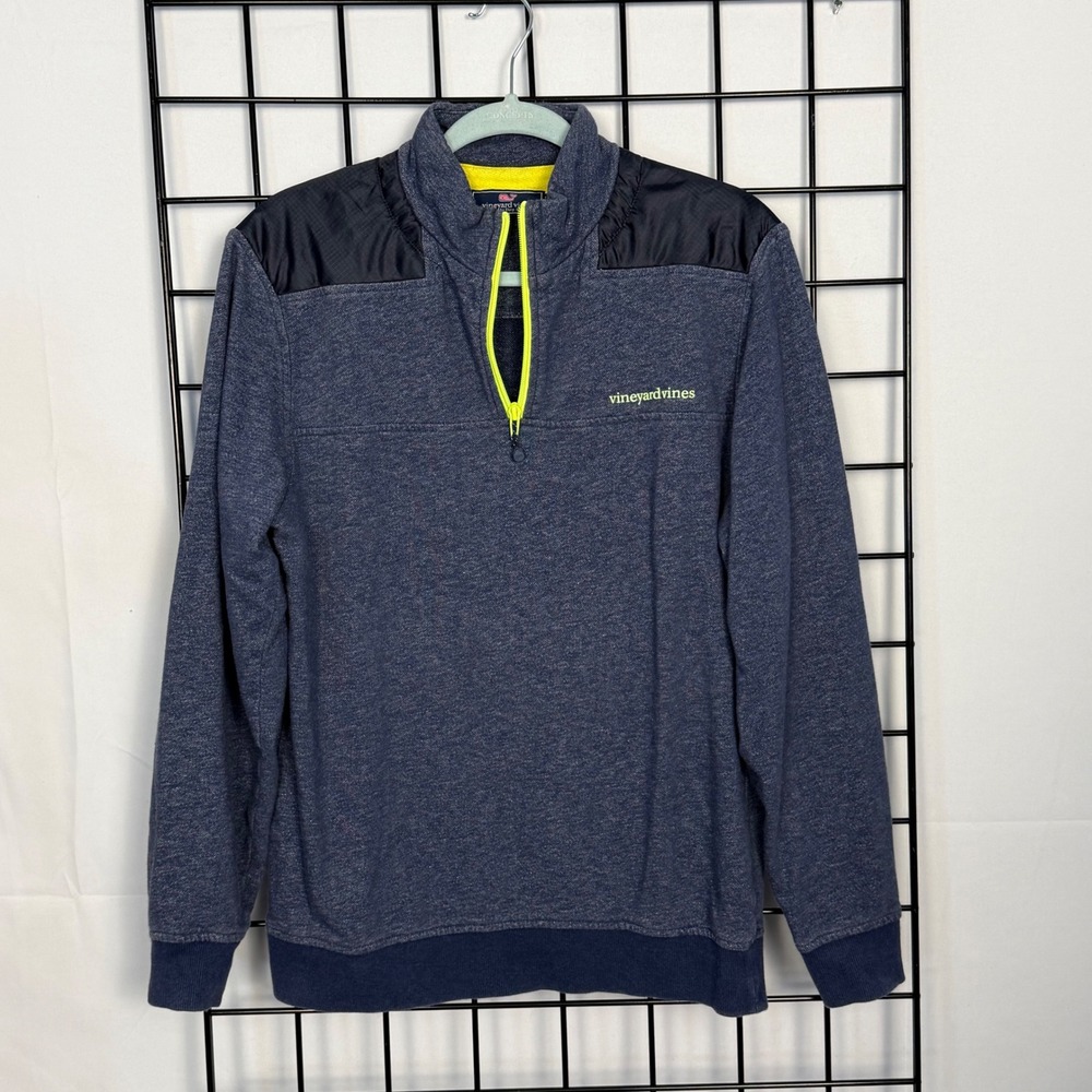 Vineyard‎ Vines 1/4 Zip Pullover Mens Small Blue Shep Shirt Preppy Travel Fall